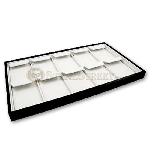 Fashion Jewelry Leatherette Earring and Pendant Tray, Black and White