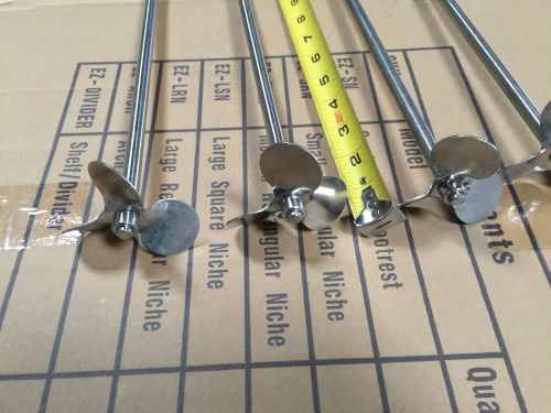 Stainless steel 36&#034; and 24&#034; mixer agitator shaft  3.5&#034; propellers for sale