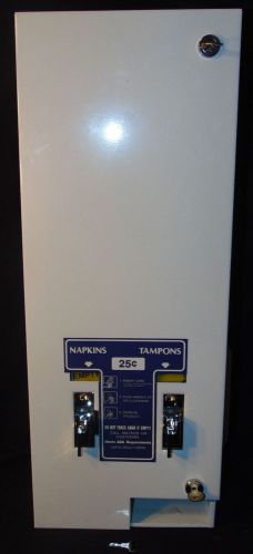 Tampon &amp; sanitary napkin 25 cent dual vending dispenser machine w/ 2 keys for sale