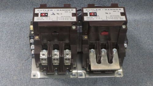CUTLER HAMMER REVERSING CONTACTORS C832JN3 X 2; 120 AMP 600 VAC WITH ALL LUGS