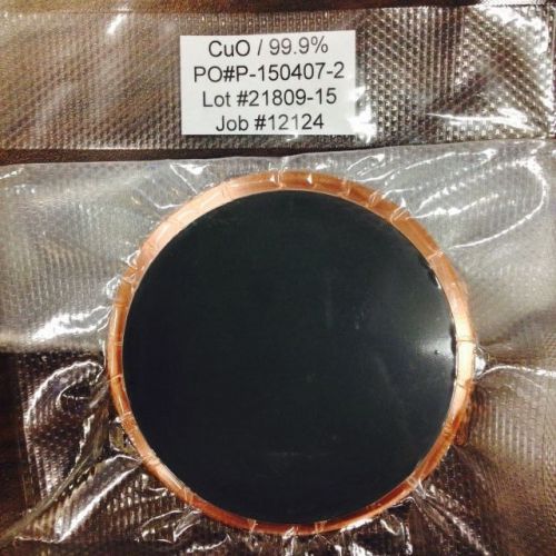 Copper Oxide sputtering target: CuO 99.9% pure, 3&#034; x 1/8&#034; bonded to Copper BP