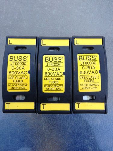 Lot of 3: Buss Fuse Holders JT60030 0 - 30A 600VAC