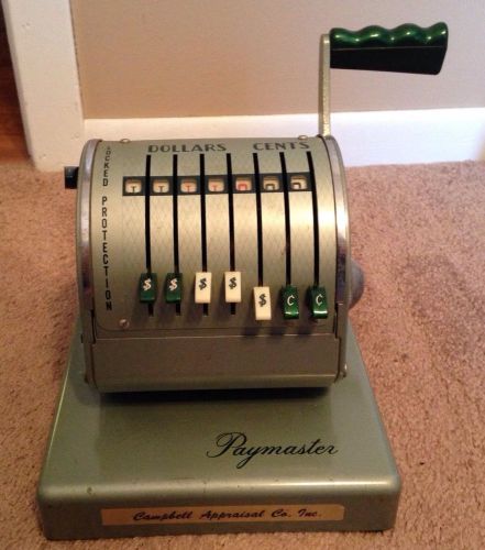 Vintage Green Paymaster Check Writer Series X-900 - Good Working Condition!