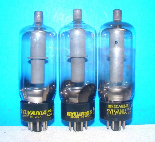 6BK4C 6EL4A Sylvania radio vintage amplifier vacuum tubes 3 valves tested 6BK4