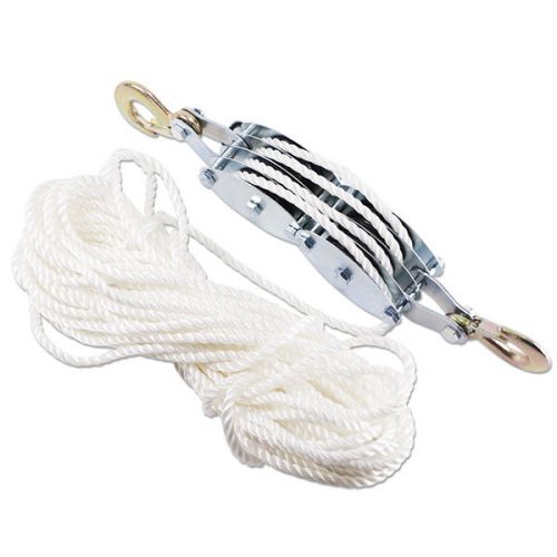 New 2 Ton Poly Rope Hoist Pulley Wheel Block and Tackle Rigging Engine Lift