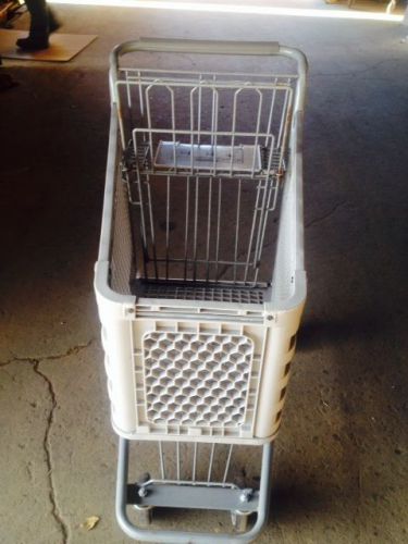 Shopping carts small mini used store fixtures gray plastic basket wholesale lot for sale