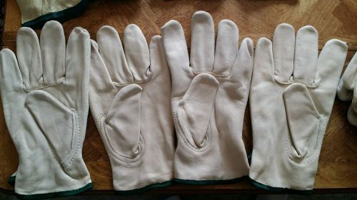 2 Pairs of New Leather Work Gloves for General Use Size Medium
