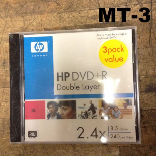 HP Double Layer DVD+R Disk 3 pack 2.4x/8.5GB/240min