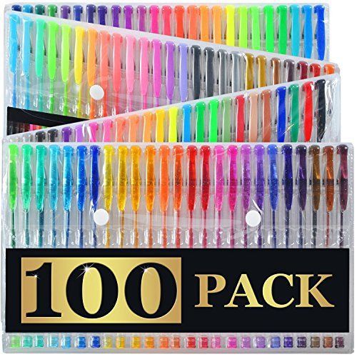 100 Gel Pens with Case