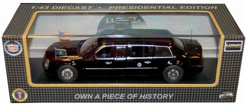 2009 cadillac dts obama presidential limo 1/43 diecast replica display case new for sale