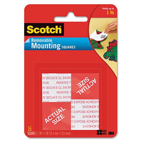 &#034;Scotch Precut Foam Mounting 1&#034;&#034; Squares, Double-Sided, Removable, 16/pack&#034;
