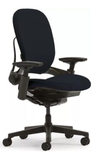 New Steelcase Leap Chair Adjustable V2 Buzz2 Black Fabric Desk Seat Black Frame