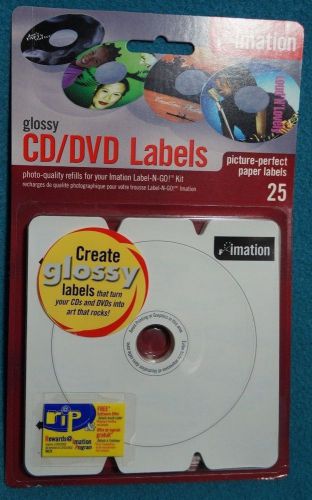NEW Glossy CD &amp; DVD Labels 25 per package picture perfect quality by Imation