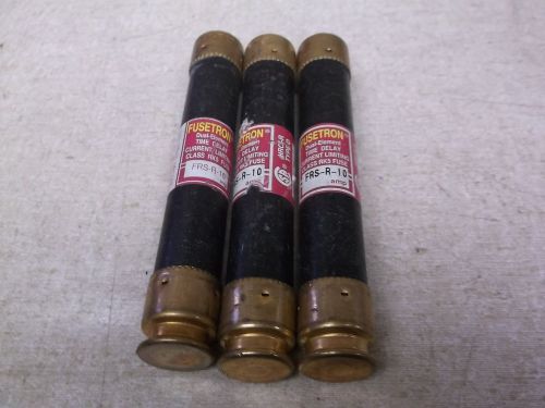 Fusetron FRS-R10 Lot of 3 10A 600V Time Delay Fuses *FREE SHIPPING*