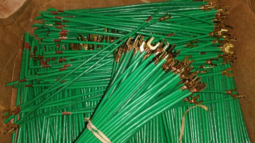 X1000 Ground Pig Tail 10008 Wire 8&#034; 12 AWG Stranded #10 Flanged Spade Green