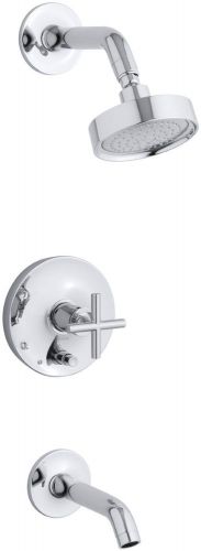 KOHLER K-T14420-3-CP Purist RiteTemp Pressure Balance Bath &amp; Shower Faucet Trim