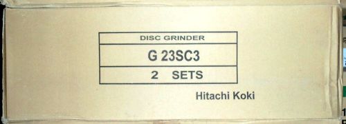 2 new hitachi 9&#034; angle disc grinder 6,600rpm 110v w/ wrench and disc nib g23sc3 for sale