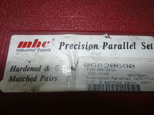 MHC PRECISION PARALLEL SET, 637-7034, 8 PAIRS 7/8” TO  1-3/4”