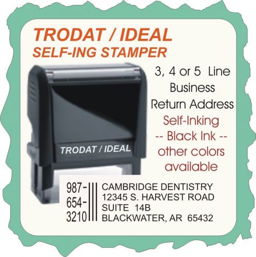 Business Return Address, 3, 4 or 5 Line Trodat/Ideal 4900 Series Rubber Stamp
