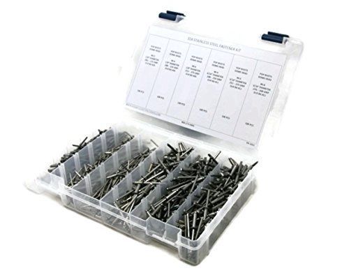 Raw products corp stainless steel domed pop rivet fastener assortment kit - 601 for sale