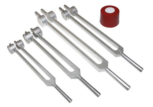 New 4 Osteo Bone Ligament Tuning Forks +Pouches+Mallet HLS EHS