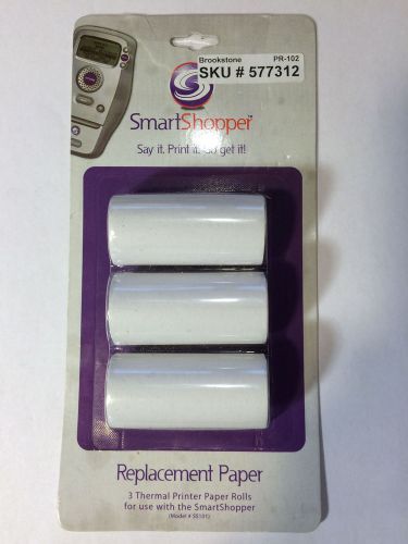 Smart Shopper Thermal Paper Roll Replacement 3-pack - brand NEW - PR102