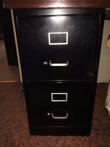 Set of 4 Hon Vertical 2 Drawer File Cabinets  15.3&#034; X 26.5&#034; X 29&#034; Aluminum Black