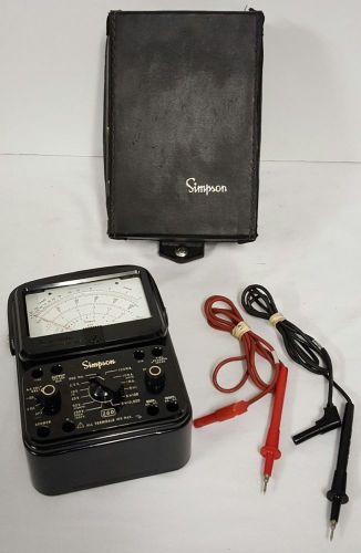 Simpson Electric Co. 260 Series 8 Volt Ohm Milliammeter Multimeter Probes &amp; Case