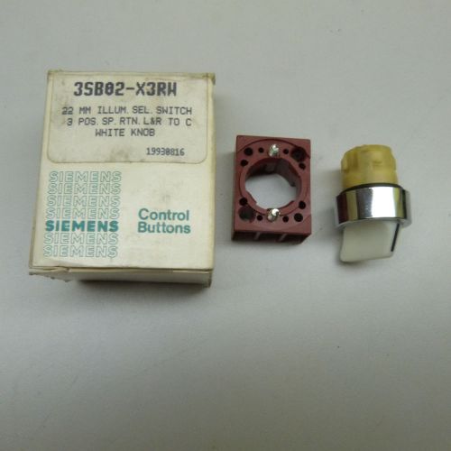 $5 Blow Out Sale: Siemens 3SB02-X3RW 22 mm Illum. Sel. Switch (b8)