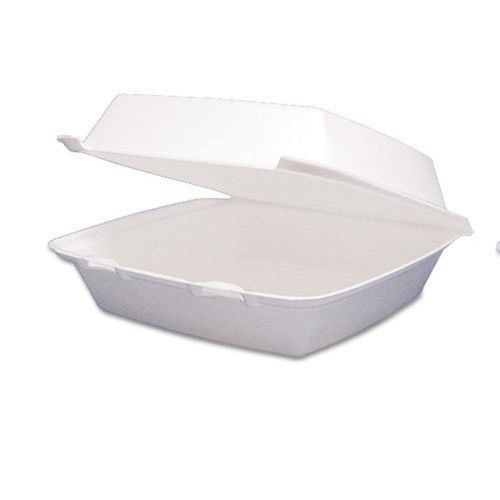 Dart 95ht1r carryout food container foam hinged 1-comp 9 1/2 x 9 1/4 x 3 (cas... for sale