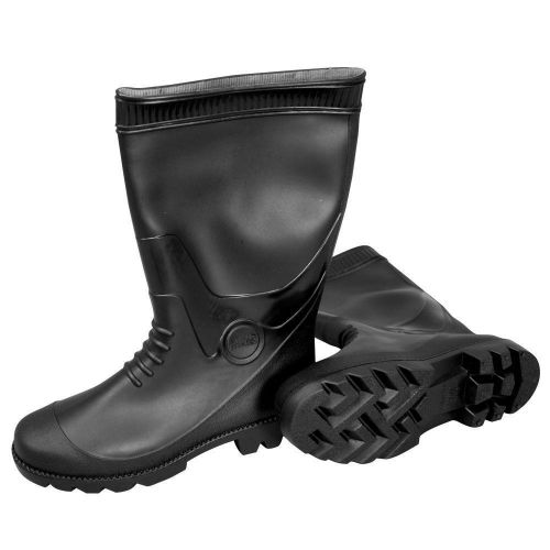 PVC Black Boots Size 10 Concrete All-Purpose 100% Waterproof Non-Slip Soles NEW