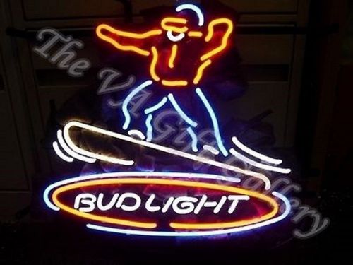 Bud light beer neon sign light alcohol bar pub snow boarding windsurfing lodge for sale