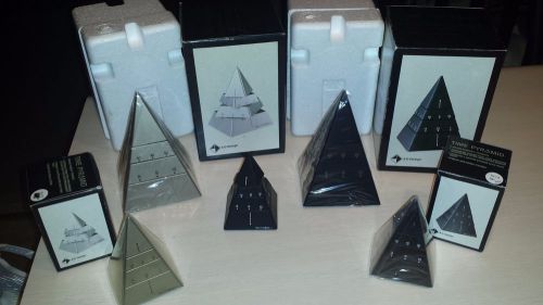 Time Pyramid Executive Toy Office Desk Accessory Lot of 5 items Black &amp; Silver