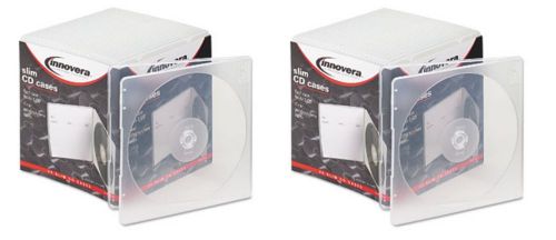 Innovera Slim Jewel CD Case Clear Polypropylene Single Storage 50ct NEW