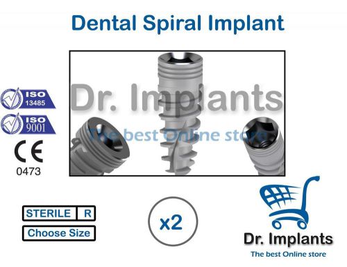 X 2 Dental Titanium Spiral Implant Sterile Sterilized For Internal Hex Lab