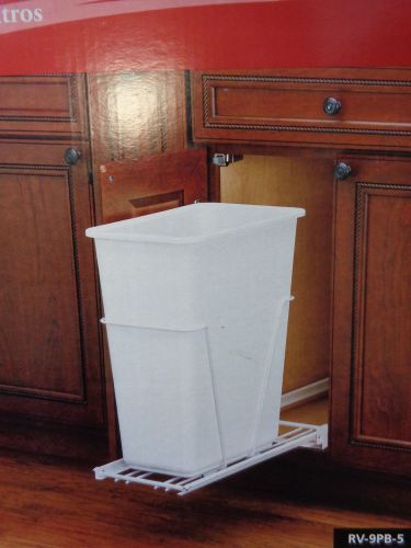 19 in. H x 10 in. W x 22 in. D Single 30 Qt. Pull-Out White Waste Containers