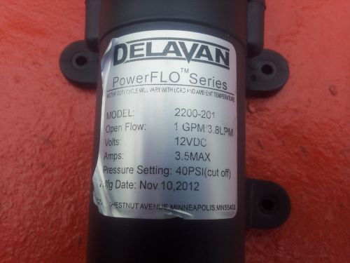 Delavan powerflo series 2200-201 diaphragm pump 40 psi 1.0 gpm 12v 12 volt for sale