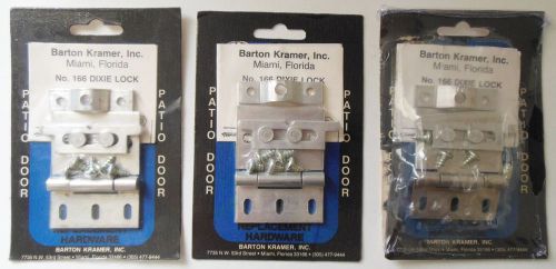 Lot of 3 barton kramer model # 166 aluminum flip lock for sliding glass doors for sale
