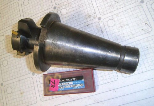 Cincinnati 2-1/2&#034; shell milling cutter-50 nmtb taper+ 4 new carbide inserts for sale