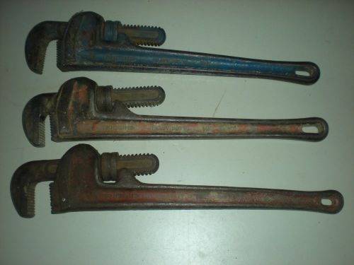 (3) Rigid Heavy Duty Pipe Wrenches 18&#034;