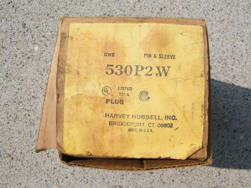 Hubbell 530P2W  Watertight Pin &amp; Sleeve Plug  30A-120/208VAC 3-Phase 400Hz 4P5W