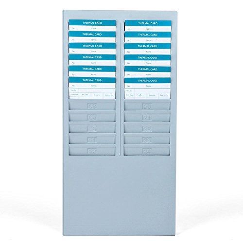 Flexzion 24 Pocket Slots Time Card Rack Wall Mounted Holder Compatible with