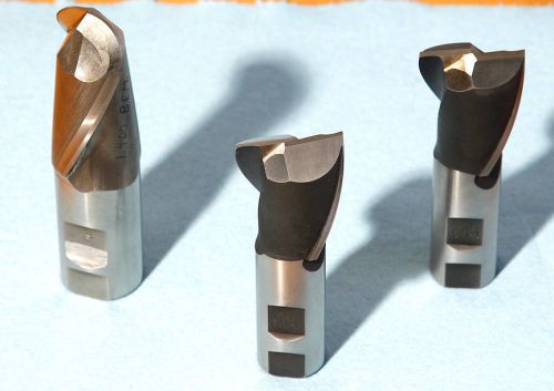 Large endmill end mill - lot of 3 - 1.400&#034; to 1.5&#034; dia - some ballnose - usa for sale