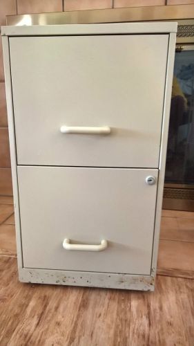 Two drawer metal locking file cabinet