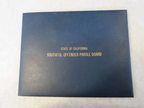 State of California Youthful Offender Parole Board Certificate Holder 8.5&#034; x 11&#034;