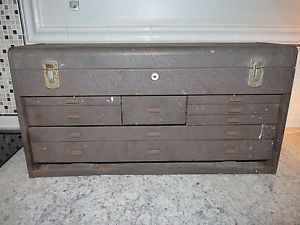 Kennedy Machinists Chest Tool Box 8 Drawer 27&#034; x 8.5&#034; x 13.5&#034;  Model 526 Brown