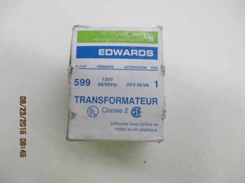 EDWARDS 599 TRANSFORMER 120V 50/60HZ 24V *NEW IN A BOX*