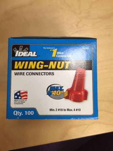 Ideal 30-452 wing-nut 452 wire connector 18-10 awg stranded copper 100 qty for sale