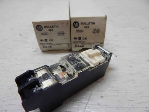 New! Allen Bradley 595-AB Auxiliary Contact For Nema Sizes 0-5  NO 1 NC 1