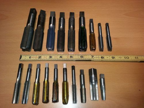 MACHINIST&#039;S LOT OF ASSORTED SIZE SAE HSS HAND TAP S MEDIUM TO LARGE